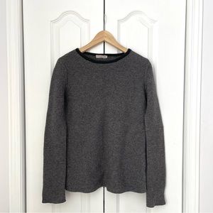 J.CREW Grey and Black Wool Crew Neck Sweater
